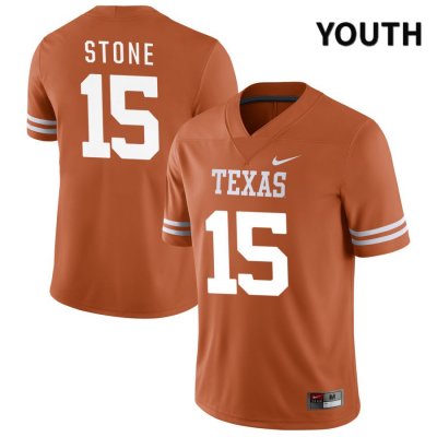 Texas Longhorns Youth #15 Will Stone Authentic Orange NIL 2022 College Football Jersey MFL00P7B